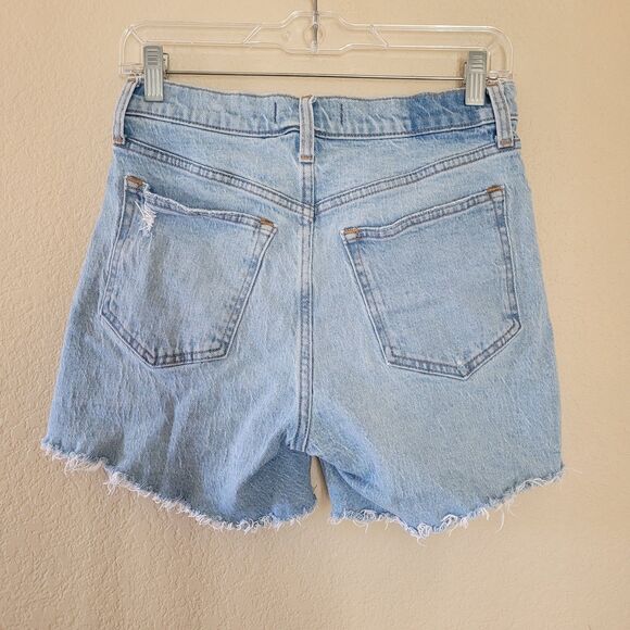 Abercrombie & Fitch The Dad Cutoff Short Womens 27 Blue High Rise Stretch Denim - Picture 7 of 7
